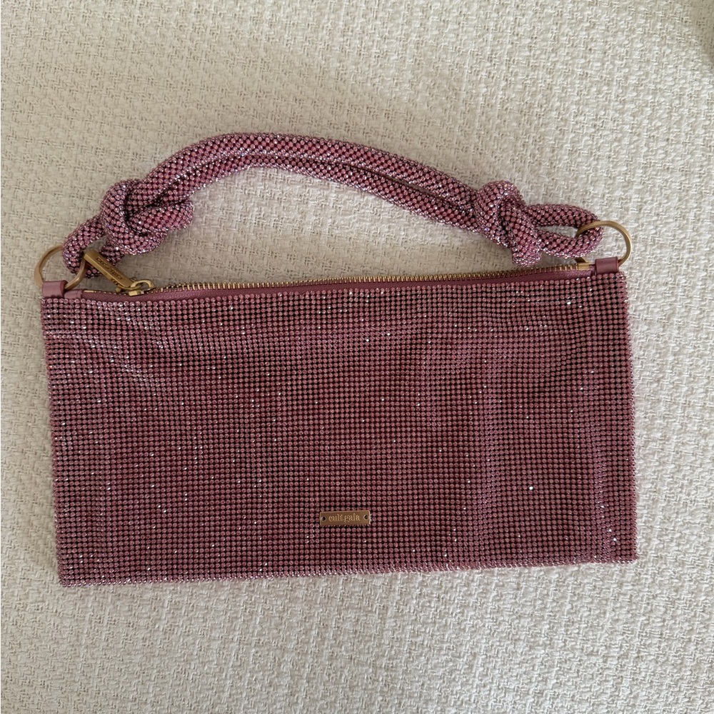 CG HERA NANO RHINESTONE SHOULDER PINK BAG